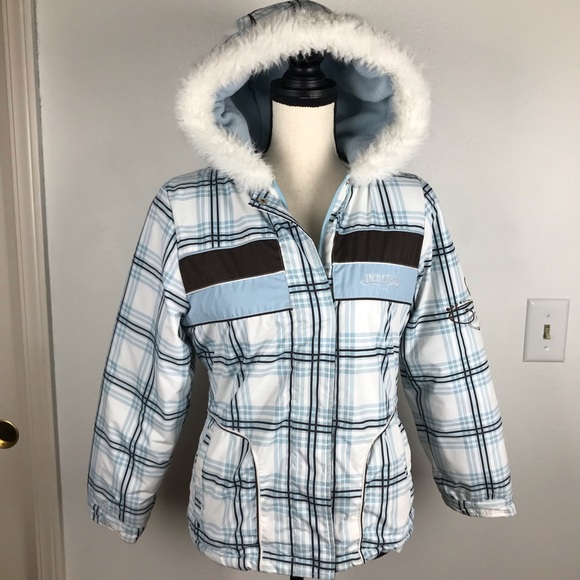 PACIFIC TRAIL FUR HOODIE FLEECE PLAID ZIPPER PARKA - Picture 1 of 8